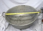 Vintage Big Giant Size Metal Colander Strainer- 21 3/4 Inch Handle To. Fixed Price $75.00.