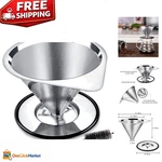 Fine Mesh Stainless Steel Pour Over Coffee Filter: Simple, Reusable, And Elegant. Fixed Price $25.89.