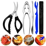 Crab Crackers And Tools Stainless Steel Lobster Picks Set Forks .... Fixed Price $14.88.
