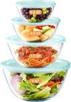 Yuanye 4 Pack Glass Mixing Bowls With Lids Set (3/1.7/0.9/0.6QT),THICK Lar. Fixed Price $40.67.