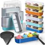 540 Pcs Mini Loaf Pans With Lids And Spoons 6.8 Oz Blue Orange Rectangula.... Fixed Price $61.34.