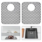2PCS Silicone Sink Protector 12"X14" Rear Drain Hole, Heat Resistant Non-slip Di. Fixed Price $36.00.