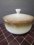 Vtg Federal Glass 1950'S "mesa Moss Ombre" Oven Proof Casserole W/lid - 2.5 Qt.. Fixed Price $24.85.