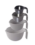 Dexas 4-PIECE Nested Mixing Bowl Set, Gray Assortment, GMBS4-432, Pieces. Fixed Price $45.79.