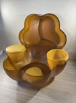Tupperware Chip 'n Dip Bowl With Microwave Safe Cups Amber Gold New!. Fixed Price $35.84.