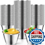 Artcome 100 Pack Stainless Steel Condiment Sauce Cups Great For Dipping And Port. Fixed Price $66.85.