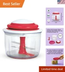 Chef'n Veggichop Hand-powered Food Chopper Cherry, Portable Manual Cutter. Fixed Price $65.99.
