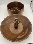 Set Of 2 Vintage Walnut Wooden Bowls Mid Century Picks Cracker Serving. Fixed Price $59.99.