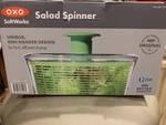 Oxo Salad Spinner, Unique One - Handed Design! For Fast, Efficient Drying. Fixed Price $19.99.