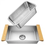 2-IN-1 Over The Colander & Basin Combo, Dishpan For Kitchen Sink, S.... Fixed Price $80.61.