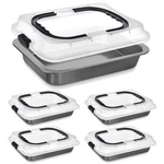 4 Pcs Cake Baking Pan With Lid Handle, 9 X 13 Inch Non-stick Rectangle Sh.... Fixed Price $64.10.