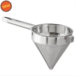 8" Kitchen Stainless Steel Silver Round Fine Mesh Chinois China Cap Strainer. Fixed Price $67.95.