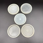 5 Vintage Tupperware 3 Round Lids #297 Clear Sheer Made Usa. Fixed Price $30.95.