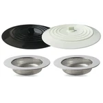 Seatery 4PCS Kitchen Sink Strainer, Strainers Stoppers, White&black. Fixed Price $24.41.