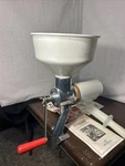 Vintage Garden Way Squeezo Strainer Cast Aluminum Metal Tomato Press Food Mill. Fixed Price $85.00.