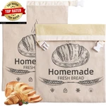 2 Pack Beeswax Bread Bags For Sourdough Reusable Organic Linen. Fixed Price $21.51.