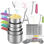 Minteem Magnetic Measuring Cups And Spoons Set, 5 Stainless Steel. Fixed Price $78.14.