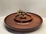 Large 15 Ghs British Bakelite Brass Ship Wheel Nut Cracker Wood Bowl Mid-centu. Fixed Price $150.00.