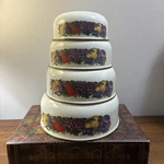 Cornucopia Enamel Metal Mixing/nesting Bowls Set Of 4 Assorted Fruit Pattern. Fixed Price $29.99.