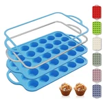 Socisen 2-PACK 24-CUP Silicone Mini Muffin Pan With Metal Reinforced Frame. Fixed Price $38.08.