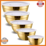 Onlycooker Gold Stainless Steel Mixing Bowls W/ Airtight Lids - Salad & Prep. Fixed Price $69.99.
