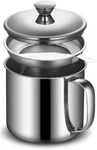 Hcxcqlsuy Grease Container, Bacon With Strainer, 1 L, Silver. Fixed Price $13.18.