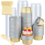 600 Pcs Aluminum Foil Baking Cups With Lids And Spoons 5OZ Disposable Ramekin.... Fixed Price $73.37.