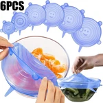 6PCS Food Grade Silicone Stretch Lids Reusable Airtight Dish Covers. Fixed Price $9.99.