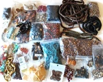 Large Lot Natural Beads Pendants Wood Bamboo Ceramic Nut Shell Glass Paper Stone. Fixed Price $79.00.