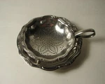 Vintage Wmf Silver Plated 3-TOED Tea Lemon Strainer And Underplate Set Germany. Fixed Price $75.00.