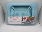 Kitchenaid Collapsible Colander Blue 4QT Silicone Basket Expandable. Fixed Price $31.99.