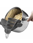 Kitchen Gizmo Snap Silicone Clip-on Pasta Strainer For Pots & Pans. Fixed Price $15.00.