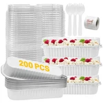 200-PACK Mini Loaf Pans Disposable Aluminum W/lids, Spoons, Stickers 6.8OZ. Fixed Price $72.36.