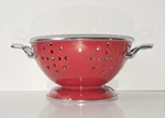 Colander Reston Lloyd Red Powder-coated Enamel Chrome-plated Handles 1 Quart. Fixed Price $12.68.
