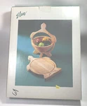 Vintage Elan Woodard & Charles Turtle Folding Basket Rubberwood Suspended Bowl. Fixed Price $14.99.