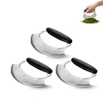 3 Pack Amco Stainless Mezzaluna Non-slip Handle Rocking Knife Chopper Mincer. Fixed Price $29.99.