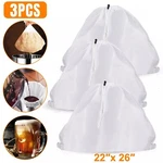 3X Drawstring Straining Brew Bag Extra Large Fine Mesh For Fruit Grape Wine Beer. Fixed Price $14.07.