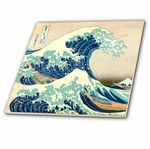 3DROSE Great Wave Off Kanagawa Hokusai Ukiyo-e Ocean Art 12IN Ceramic Tile. Fixed Price $29.99.