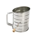 Cup Stainless Steel Flour Sifter Hand-crank Beechwood Handle Silver (73). Fixed Price $8.54.
