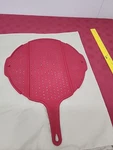 Squish Folding Silicone Splatter Screen For Frying Pans Up To 12 Red. Fixed Price $11.90.