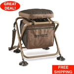 Swivel Hunting Stool Steel Foldable Storage Bag Camping Outdoor 300-LB Capacity. Fixed Price $66.99.