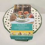 Pioneer Woman Rose Shadow Green Ceramic Berry Colander Strainer With Drip Plate. Fixed Price $39.99.