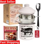 Rustic Farmhouse 24OZ Bacon Grease Container With Strainer & Silicone Spatula. Fixed Price $29.44.