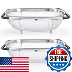 Suwimut 2 Pack Over The Sink Oval Colander For Kitchen Stainless Steel Fine. Fixed Price $41.26.