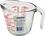 Anchor Hocking 2 Cup 6.5 X 4.75 Inches, Clear Glass With Red Lettering. Fixed Price $22.52.
