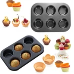 6 Cups Non-stick Cake Muffin Tray Baking Pan Steel Mold Bakeware Tool Home. Fixed Price $18.98.