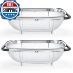 Suwimut 2 Pack Over The Sink Oval Colander For Kitchen Stainless Steel Fine. Fixed Price $48.28.