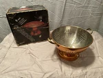 Vintage Visions 9 Copper Colander. Fixed Price $35.00.