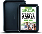 Nutrichef Non-stick Cookie Sheet Baking Pans, 2-PIECE Oven Trays W/ Super. Fixed Price $21.86.