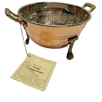 Copper Footed 6" Petite Colander Strainer Vintage Authentic Old World Design. Fixed Price $31.99.